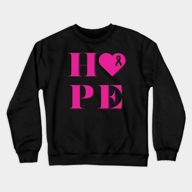 Breast Cancer Awareness Support Pink Ribbon Crewneck Sweatshirt by Avenue 21